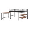 NicBex Twin Bunk Bed with Rolling Desk Metal Bed Frame with Shelves, Ladder and Full Length Guardrail for Bedroom, Dorm, No Box Spring Required - 3 of 4