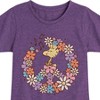 Girls' - Peanuts - Floral Peace Sign Woodstock Fitted Short Sleeve Graphic T-Shirt - 2 of 4