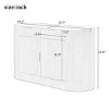55.1" Modern Buffet Sideboard with Curved Doors, 2 Drawers and Side Shelves, Storage Cabinet for Living Dining Room-3irtyhousy - 4 of 4