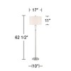 360 Lighting Shasta Modern 62 1/2" Tall Standing Floor Lamp Skinny Pole Silver Clear Glass Brushed Nickel Finish Living Room Bedroom House Reading - 4 of 4