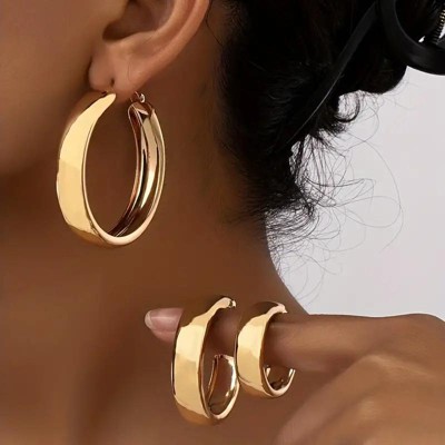 Paaaawaters Gold Luxe Hoop Trio Set, Recycled Metal Jewelry with 316L Hypoallergenic Steel, Handcrafted Sustainable Gift