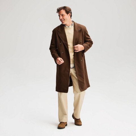 Мужское пальто Goodfellow & Co Double Breasted Overcoat, цвет: Коричневый