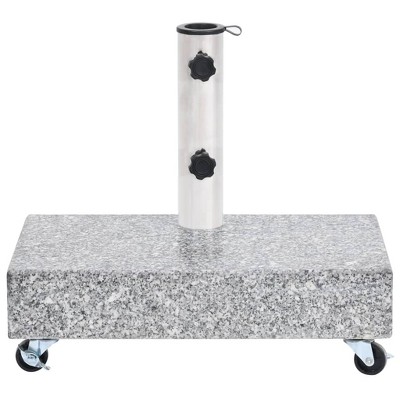 Gray Granite Wheeled Umbrella Base with Stainless Steel Tube