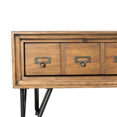 Industrial Tanner Rectangular Coffee Table with Storage in Light Walnut
