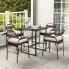 Costway 5-Piece Counter Bar Set Patio Rattan Counter Set with Cushioned Seat - 4 of 4