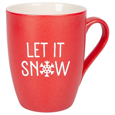 Elanze Designs Let It Snow Baby Let It Reindeer Crimson Red 10 ounce New Bone China Coffee Cup Mug
