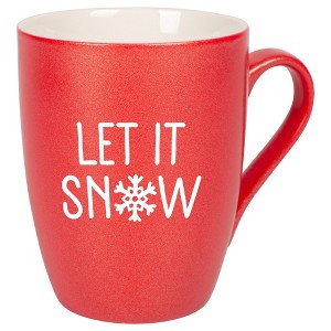 Elanze Designs Let It Snow Baby Let It Reindeer Crimson Red 10 ounce New Bone China Coffee Cup Mug - 1 of 4