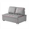 NicBex Couches for Living Room Armless Convertible Sleeping Single Sofa Bed Velvet Upholstered Couch with Removable Back for Apartment - 4 of 4