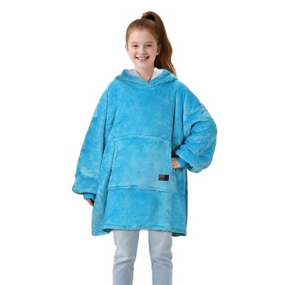 Catalonia Oversized Wearable Blanket Hoodie Sweatshirt for Kid Girl Boy,  Fleece Cozy Hooded Pullover for 7-16 yr Teen Youth Kid, Christmas Gift Idea