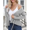 Women's Peplum Cardigan Sweater - Tie Front Collared Long Sleeve Knit Cardigan, Ruffle Hem Warm - 4 of 4