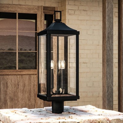 Urban Ambiance Luxury Farmhouse Outdoor Post Light 26.875''H x 9.5''W,  Midnight Black Finish,  Calderdale Collection, UHP1400