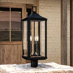 Urban Ambiance Luxury Farmhouse Outdoor Post Light 26.875''H x 9.5''W,  Midnight Black Finish,  Calderdale Collection, UHP1400 - 1 of 4