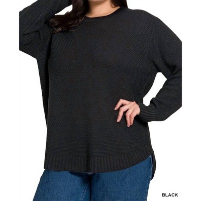 Women's Brooklyn Round Neck Sweater Plus - ZENANA