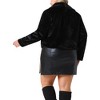 Agnes Orinda Women's Plus Size Winter Cropped Lapel Shrug Long Sleeve Fluffy Faux Fur Coat - 4 of 4