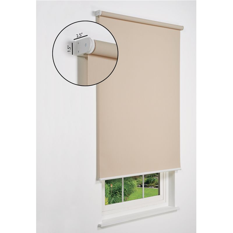 Linen Avenue Cordless 1% Solar Screen Standard Roller Shade, White, Fawn, and Sand (Arrives 1/4" Narrower), 5 of 9