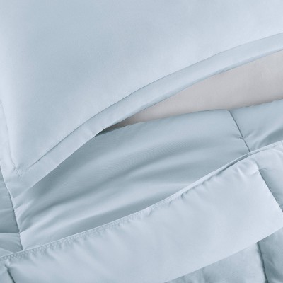 Twin Light Blue Microfiber Bed in a Bag Set