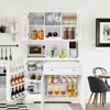 Modern Kitchen Buffet Sideboard Storage Cabinet Wood Acrylic Transparent Food Pantry Organizer Door Above with 2 Drawers for Dining Room, Living Room - 2 of 4