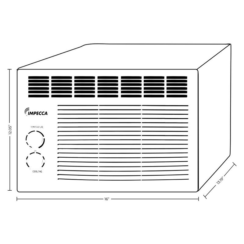 Impecca 5,000 BTU Mechanical controlled Mini Window Air Conditioner, 3 of 4