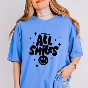 Simply Sage Market S.W.Smiley All Smiles Smiley Face Garment Dyed Tee - 1 of 4
