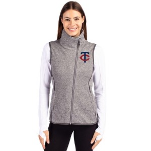 Minnesota Twins Cutter & Buck Mainsail Sweater Knit Womens Asymmetrical Vest - 1 of 1