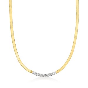 Ross-Simons 0.33 ct. t.w. Diamond Herringbone Necklace in 18kt Gold Over Sterling Size 20 - 1 of 2