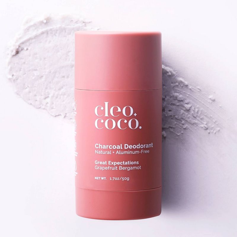 cleo+coco. Natural Charcoal Deodorant For Men and Women - Aluminum Free -Grapefruit Bergamot - 1.7oz, 3 of 14