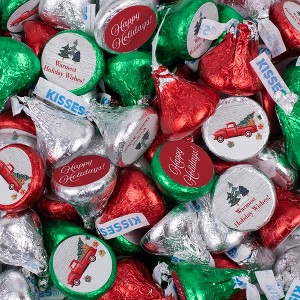 Christmas Candy Party Favors Chocolate Hershey's Kisses Bulk - Vintage Red Truck - 1 of 1