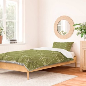 Deny Designs Twin/ Twin Extra Long Holli Zollinger Sun Tile Duvet Cover and Pillow Sham Green - 1 of 4