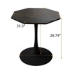 FONTOI 31.50" Octagonal End Table with Metal Pedestal, Side Table for Living Room Bedroom Small Space, Black, 31.5"*28.74"*31.5" - 3 of 4