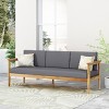 Christopher Knight Home Barrington 76.25" Outdoor Acacia Wood Modern 3 Seater Sofa - 2 of 4