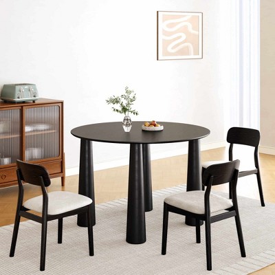 Lirago 30"H Round Wood Dining Table with 4 Legs 45*45 Black