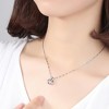 Silver Necklace for Women - HTUTWOO™ Dancing Diamond Cubic Zirconia, Smart four-leaf clover pendant, With sterling silver 15.7+2 inch long chain - 2 of 4