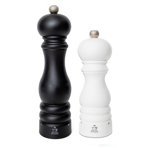 Peugeot Paris uSelect Salt and Pepper Mill Set - 9in Matte Black Pepper Mill & 7in Matte White Salt Mill - 1 of 4