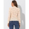Allegra K Women's Floral Print Split V Neck Office Long Sleeve Blouse - 4 of 4