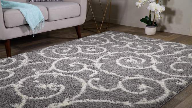 World Rug Gallery Cozy Floral Shag Area Rug, 2 of 7, play video