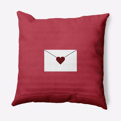 16"x16" Love Letter Valentines Square Throw Pillow - e by design