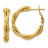 Chisel Stainless Steel Polished Yellow IP-plated Twisted Omega Back Hoop Earrings - 2 of 4