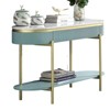 Bella Depot Modern Contemporary Sofa Table White Faux Marble Top Living Room Side Table with Open Bottom Shelve - 2 of 4