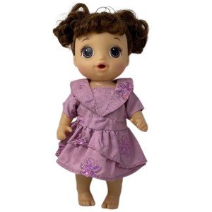 Doll Clothes Superstore Sequined Mauve Dress Fits 14 Inch Baby Alive And Little Baby Dolls - 1 of 4