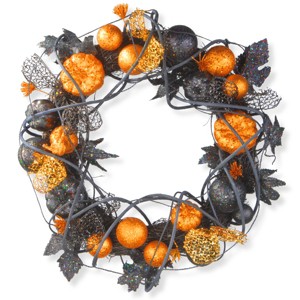 20" Halloween Wreath with Multicolored Pumpkins - National Tree Company - 1 of 2
