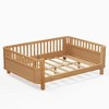 PDTEND Wood  Low Profile Platform Bed for Kids with Rails - 2 of 4