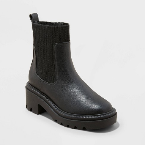 Chunky black womens boots online