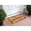 HomeRoots 24" X 36" Natural and Black Coir Floral Welcome Outdoor Door Mat - 2 of 3