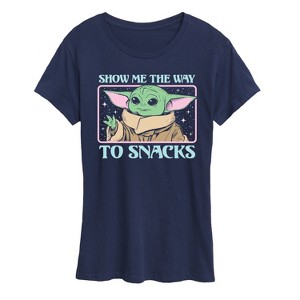 Women's - Star Wars - The Mandalorian Grogu The Way To Snacks Short Sleeve Graphic T-Shirt - 1 of 4