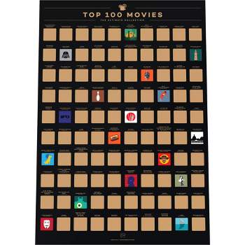 Enno Vatti Top 100 Movies Scratch Off Poster, Black