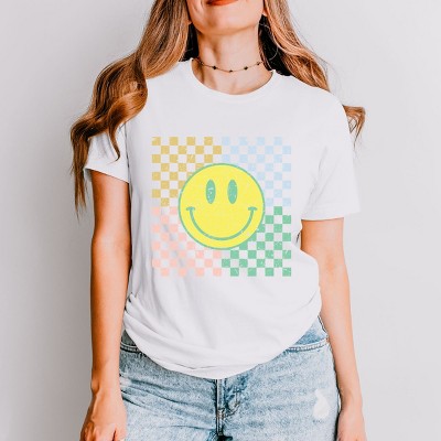 Simply Sage Market Four Square Smiley Face Short Sleeve Tee
