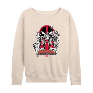 Women's - Marvel - Deadpool Variants Lightweight French Terry Wide Neck Long Sleeve Graphic Shirt - 1 of 4