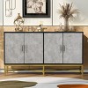 62" Modern Sideboard,Accent Cabinet with Metal Frame and Cross-Leg Base for Living Room,Entryway,Home Office-Baofuwish - 2 of 4