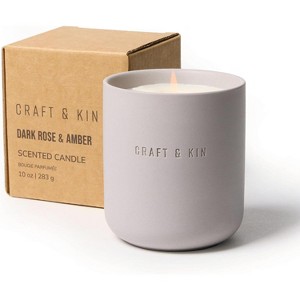 Craft & Kin Scented Candles Dark Rose & Amber 10oz 40 Burning Hours - 1 of 4