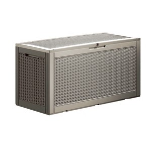 Yardgrace Small to Medium Gallon Weather Resistant Storage and Seating Outdoor Deck Box - 1 of 4